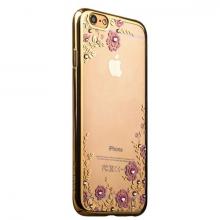 Чехол бампер силиконовый со стразами Swarovski для iPhone 6/6S
