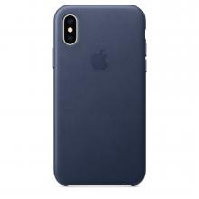 Кожанный чехол для iPhone XS Max, цвет темно-синий