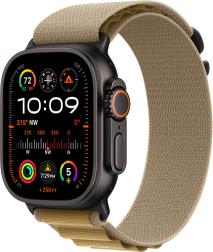 Apple Watch Ultra 2 (2024) 49mm Black Titanium Case with Tan Alpine Loop Medium